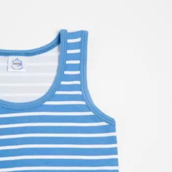 Комплект (майка, трусы) для мальчика, цвет джинс, рост 122 см