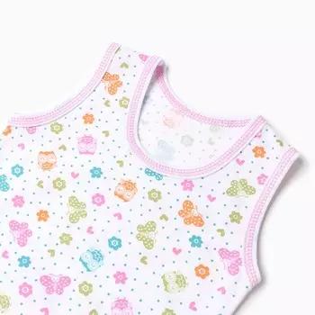 Комплект (майка, трусы на подгузник) детский, цвет белый/совушки, рост 86 см