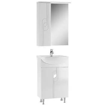 Комплект мебели для ванной «Айсберг. Лилия. Уют 50», левый, без ящика, цвет белый
