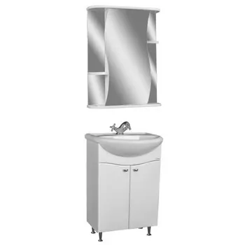 Комплект мебели для ванной «Айсберг. Волна. Уют 50», без ящика, цвет белый