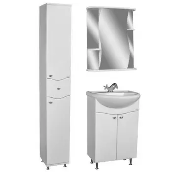 Комплект мебели для ванной «Айсберг. Волна. Уют 50», цвет белый