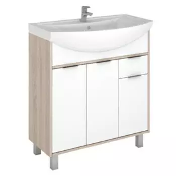 Комплект мебели для ванной "Амур 80" Prime Дуб сонома В1 Домино