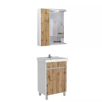 Комплект мебели для ванной "Fest 60" Uno Дуб ВОТАН левый Домино