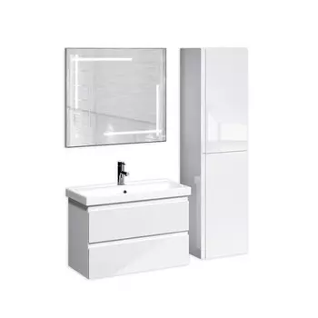 Комплект мебели для ванной "Moduo 80" Graffo белый глянец В2 Домино