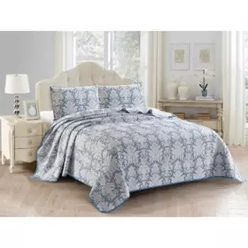 Комплект Melody: покрывало 230 × 250 см, 50 × 70 см - 2 шт, голубой, белый