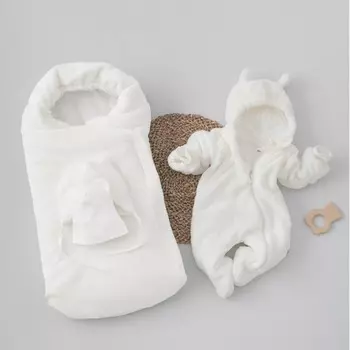 Комплект на выписку демисезонный KinDerLitto «Домовёнок», 5 предметов, рост 50-56 см, цвет молоко