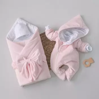 Комплект на выписку демисезонный KinDerLitto «Пломбир», 5 предметов, рост 50-56 см, цвет розовый