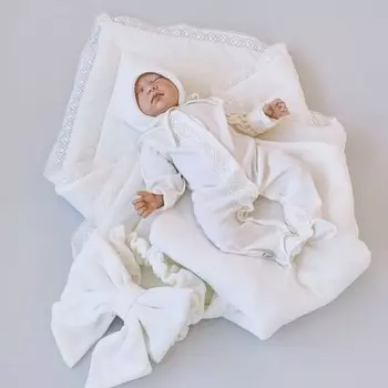 Комплект на выписку демисезонный KinDerLitto «Прованс», 5 предметов, рост 50-56 см, цвет молочный