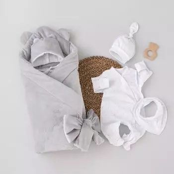 Комплект на выписку демисезонный KinDerLitto «Узелок-2», 5 предметов, рост 50-56 см, цвет серый