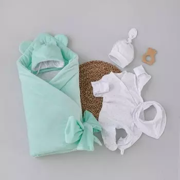 Комплект на выписку демисезонный KinDerLitto «Узелок-2», 5 предметов, рост 50-56 см, цвет мята