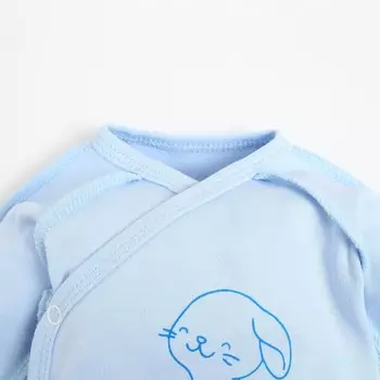 Комплект на выписку для мальчика, цвет голубой/зайка, рост 50-56 см