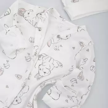 Комплект на выписку KinDerLitto «Кроля», 4 предмета, рост 50-56 см, цвет розовый