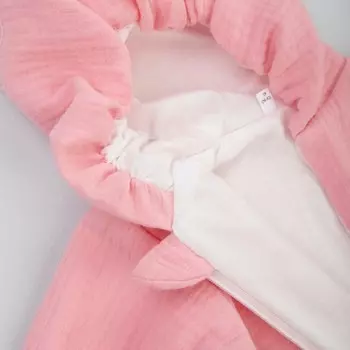 Комплект на выписку KinDerLitto «Муслин», 4 предмета, рост 50-56 см, цвет ярко-розовый