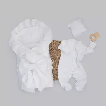 Комплект на выписку KinDerLitto «Версаль», 4 предмета, рост 50-56 см, цвет белый