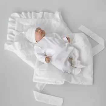 Комплект на выписку KinDerLitto «Сатин», 4 предмета, рост 50-56 см, цвет молоко