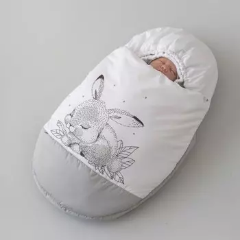 Комплект на выписку «Леснушки» зимний, рост 56-62 см, 5 предметов, цвет серый зайчик