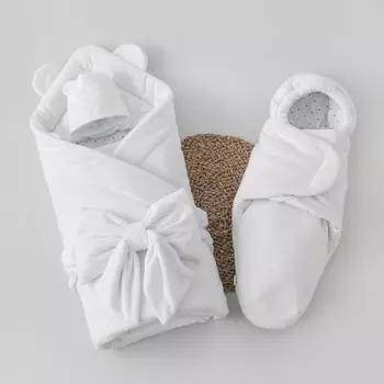 Комплект на выписку зимний KinDerLitto «Медвежонок», 5 предметов, рост 56-62 см, цвет белый