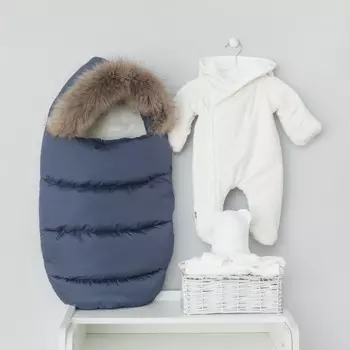 Комплект на выписку зимний KinDerLitto «Скандинавия», 5 предметов, рост 56-62 см, цвет тёмно-синий