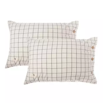 Комплект наволочек Этель 50*70 см - 2 шт, "Клетка", цв.белый/синий, жатый хлопок,140гр/м2