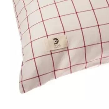 Комплект наволочек Этель 50*70 см - 2 шт, "Клетка", цв.белый/красный, жатый хлопок,140гр/м2