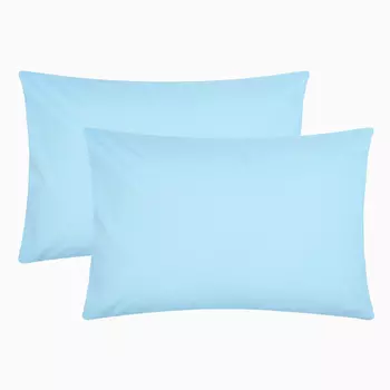 Комплект наволочек "Этель", 50х70 см - 2 шт, голубой, 100% хлопок, бязь