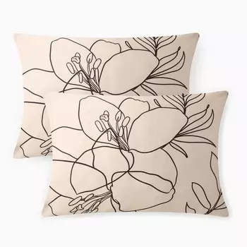 Комплект наволочек "Этель" Graphic flowers 50х70 см - 2 шт, 100% хл, мако-сатин 114г/м