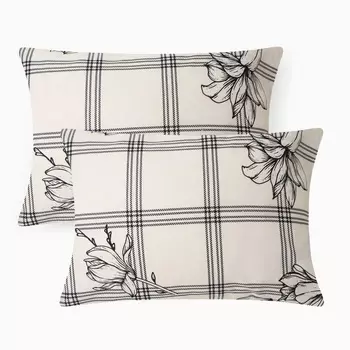 Комплект наволочек «Этель» Ink flowers, 5070 см, 2 шт., бязь, хлопок 100%