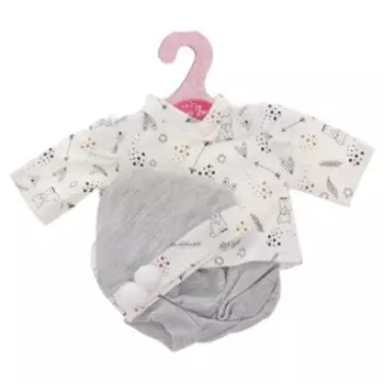 Комплект одежды для кукол 33 см, белая кофта, шапка, штанишки