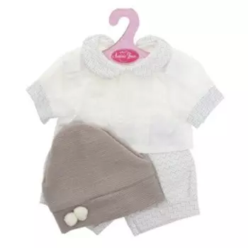 Комплект одежды для кукол 42 см, белая кофта, шапка, штанишки