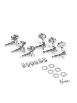 Комплект одиночной колковой механики Music Life, серебристые, 3+3