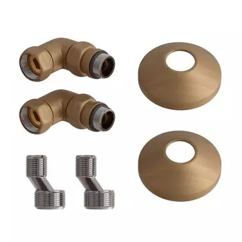 Комплект подключения для полотенцесушителя Point PN93412BR, 3/4" х 1/2", со сгоном, бронза