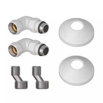 Комплект подключения для полотенцесушителя Point PN93412W, 3/4" х 1/2", со сгоном, белый