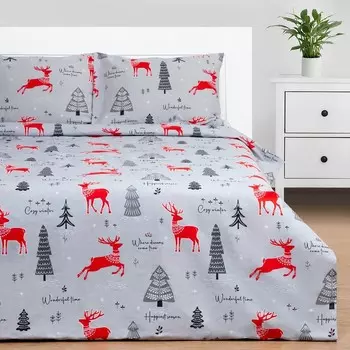 Постельное бельё евро «Этель» Cozy winter, бязь