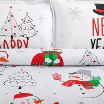 Комплект: пододеяльник и 2 наволочки Snowman 175*215 см/50*70 см - 2 шт