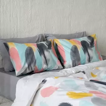 Комплект: пододеяльник с наволочками 1,5 сп «Туи», размер 145х215 см, 50х70 см, цвет розовый