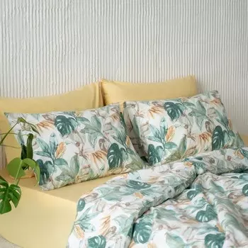 Комплект: пододеяльник с наволочками 2 сп «Миа», размер 175х215 см, 50х70 см - 2 шт, цвет зелёный