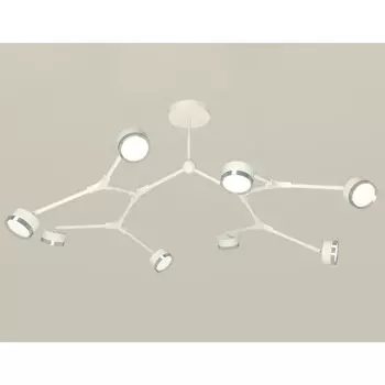 Комплект подвесного поворотного светильника Ambrella light, Traditional DIY, XB9059151, 8хGX53, цвет белый песок, серебро полированное