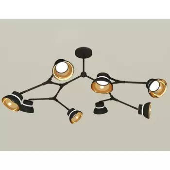 Комплект подвесного поворотного светильника Ambrella light, Traditional DIY, XB9060101, 8хGX53, цвет чёрный песок, золото желтое полированное, прозрачный