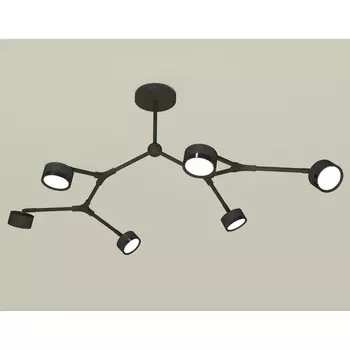 Комплект подвесного поворотного светильника Ambrella light, Traditional DIY, XB9056150, 6хGX53, цвет чёрный песок, чёрный полированный
