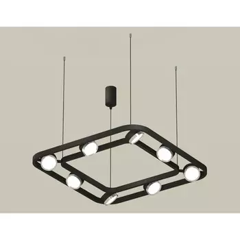 Комплект подвесного поворотного светильника Ambrella light, Traditional DIY, XB9182101, 8хGX53, цвет чёрный песок, серебро полированное