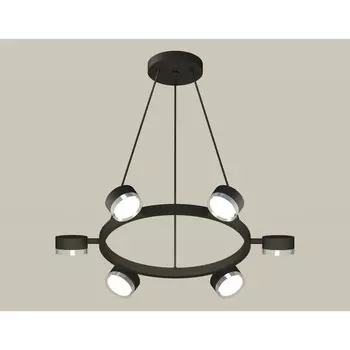 Комплект подвесного поворотного светильника Ambrella light, Traditional DIY, XB9193151, 6хGX53, цвет чёрный песок, серебро полированное