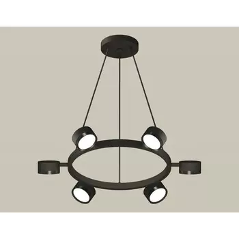 Комплект подвесного поворотного светильника Ambrella light, Traditional DIY, XB9193150, 6хGX53, цвет чёрный песок, чёрный полированный