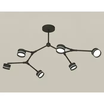 Комплект подвесного поворотного светильника с акрилом Ambrella light, Traditional DIY, XB9056203, 6хGX53, цвет чёрный песок, белый матовый