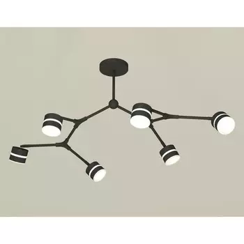 Комплект подвесного поворотного светильника с акрилом Ambrella light, Traditional DIY, XB9056202, 6хGX53, цвет чёрный песок, белый матовый