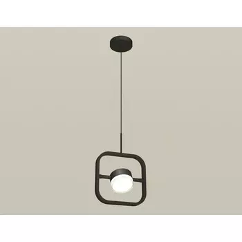 Комплект подвесного поворотного светильника с акрилом Ambrella light, Traditional DIY, XB9119156, GX53, цвет чёрный песок, белый матовый, прозрачный