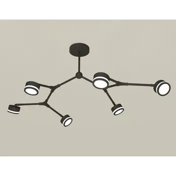 Комплект подвесного поворотного светильника с акрилом Ambrella light, Traditional DIY, XB9056200, 6хGX53, цвет чёрный песок, белый матовый