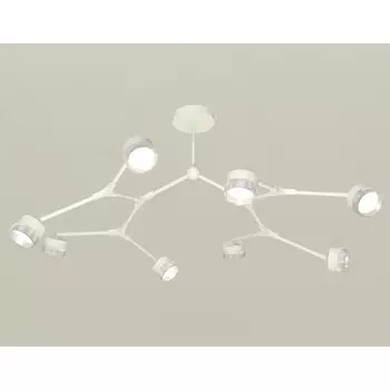 Комплект подвесного поворотного светильника с композитным хрусталём Ambrella light, Traditional DIY, XB9059201, 8хGX53, цвет белый песок, прозрачный