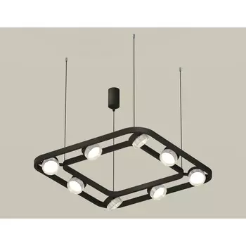 Комплект подвесного поворотного светильника с композитным хрусталём Ambrella light, Traditional DIY, XB9182200, 8хGX53, цвет чёрный песок, прозрачный