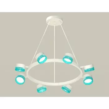 Комплект подвесного поворотного светильника с композитным хрусталём Ambrella light, Traditional DIY, XB9195251, 6хGX53, цвет белый песок, голубой