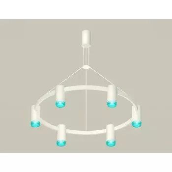 Комплект подвесного светильника с композитным хрусталём Ambrella light, Traditional DIY, XB9021202, GU5.3, цвет белый песок, голубой